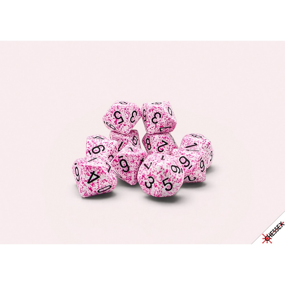 CHX 25154 Speckled Pink Set of Ten d10s - RPG Book