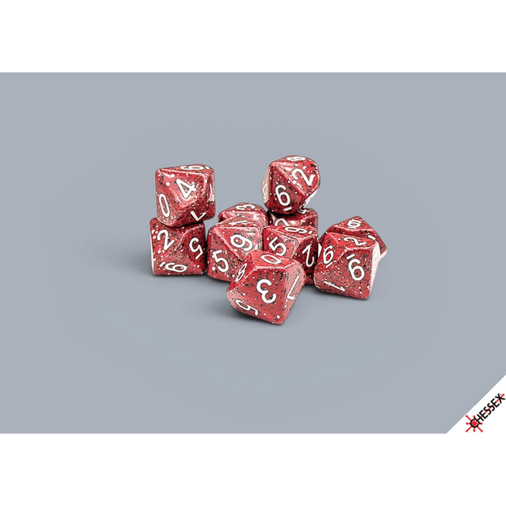 CHX 25174 Speckled Lava Stone Set of Ten d10s - RPG Book