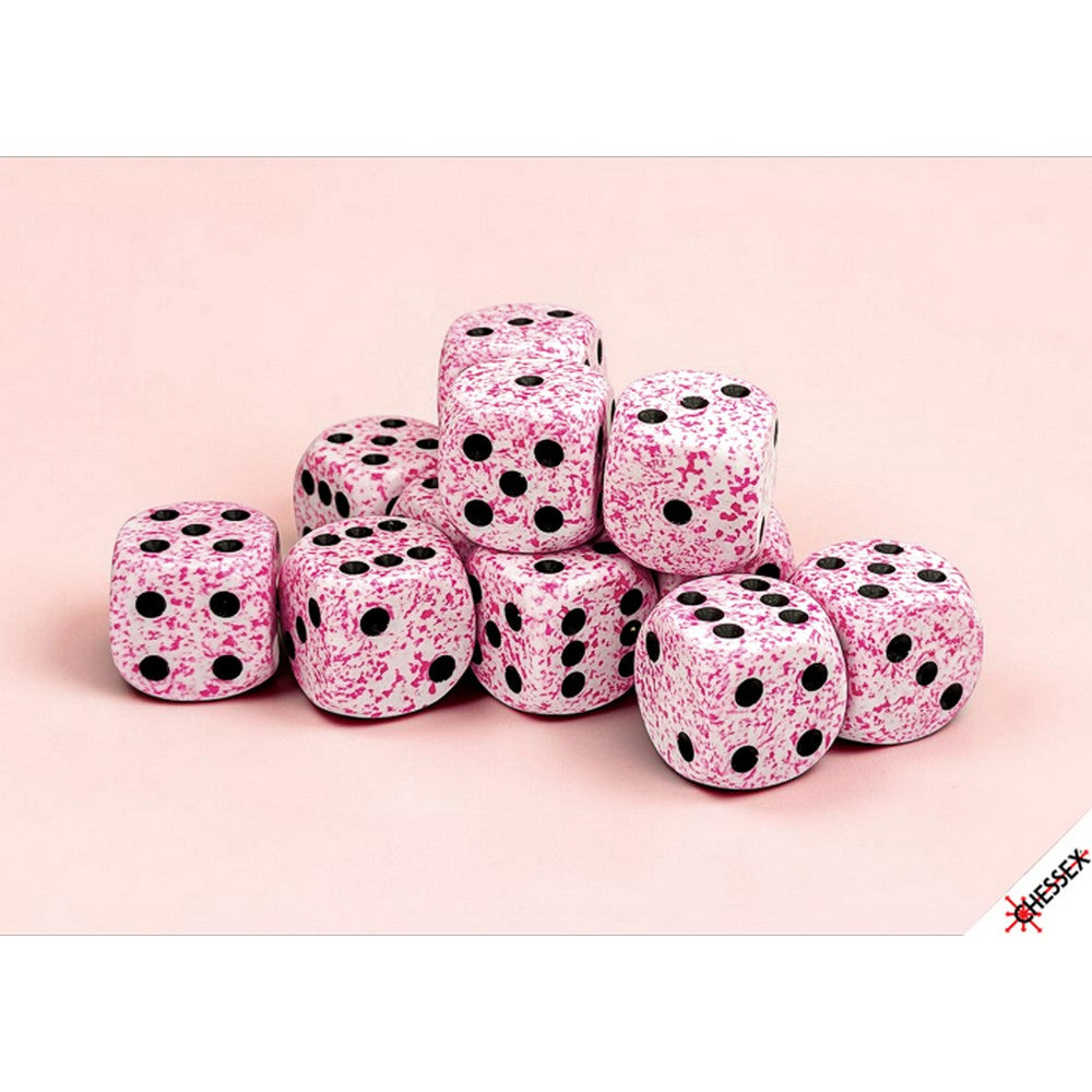 CHX 25754 Speckled Pink 16mm d6 Dice Block (12 dice) - RPG Book