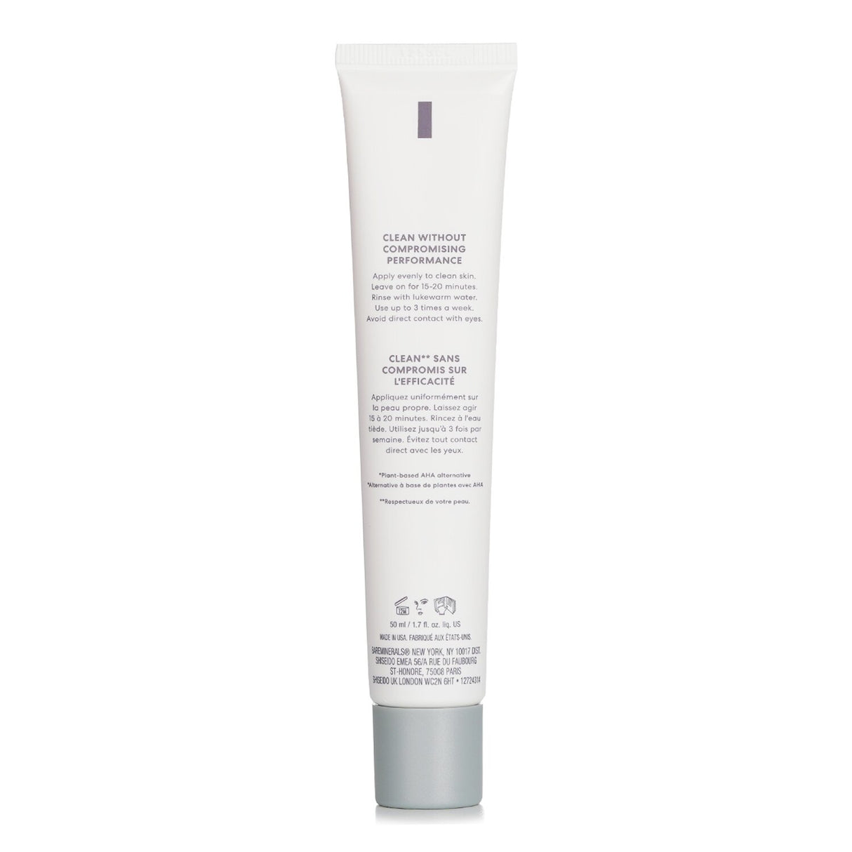 BareMinerals Ageless Phyto AHA Radiance Facial in 50ml, 3-in-1 treatment for radiant, smooth skin with a gentle jelly texture.