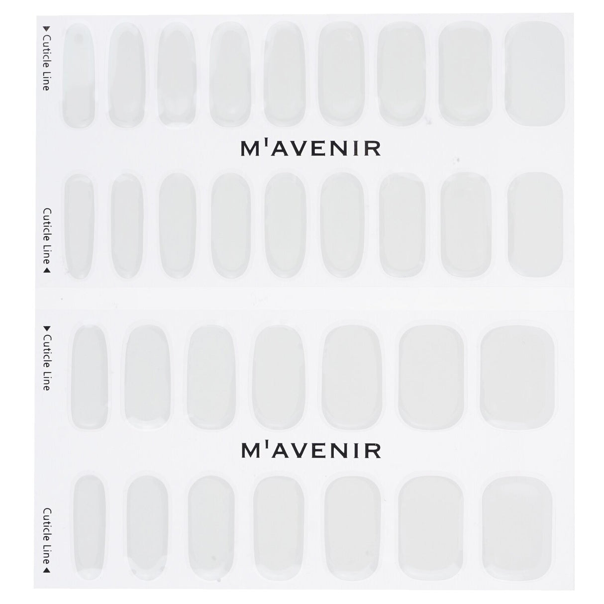 White nail stickers from Mavenir, 32pcs, salon-quality with radiant luster, fits all nails, perfect for DIY nail art.