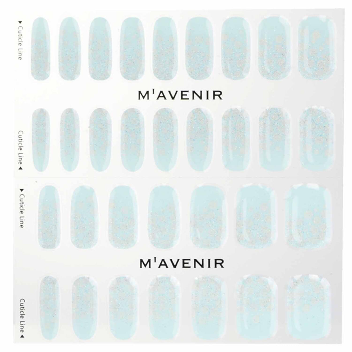 Blue Soda nail stickers by Mavenir, 32 pieces, offering salon-quality, radiant designs for effortless at-home manicures.