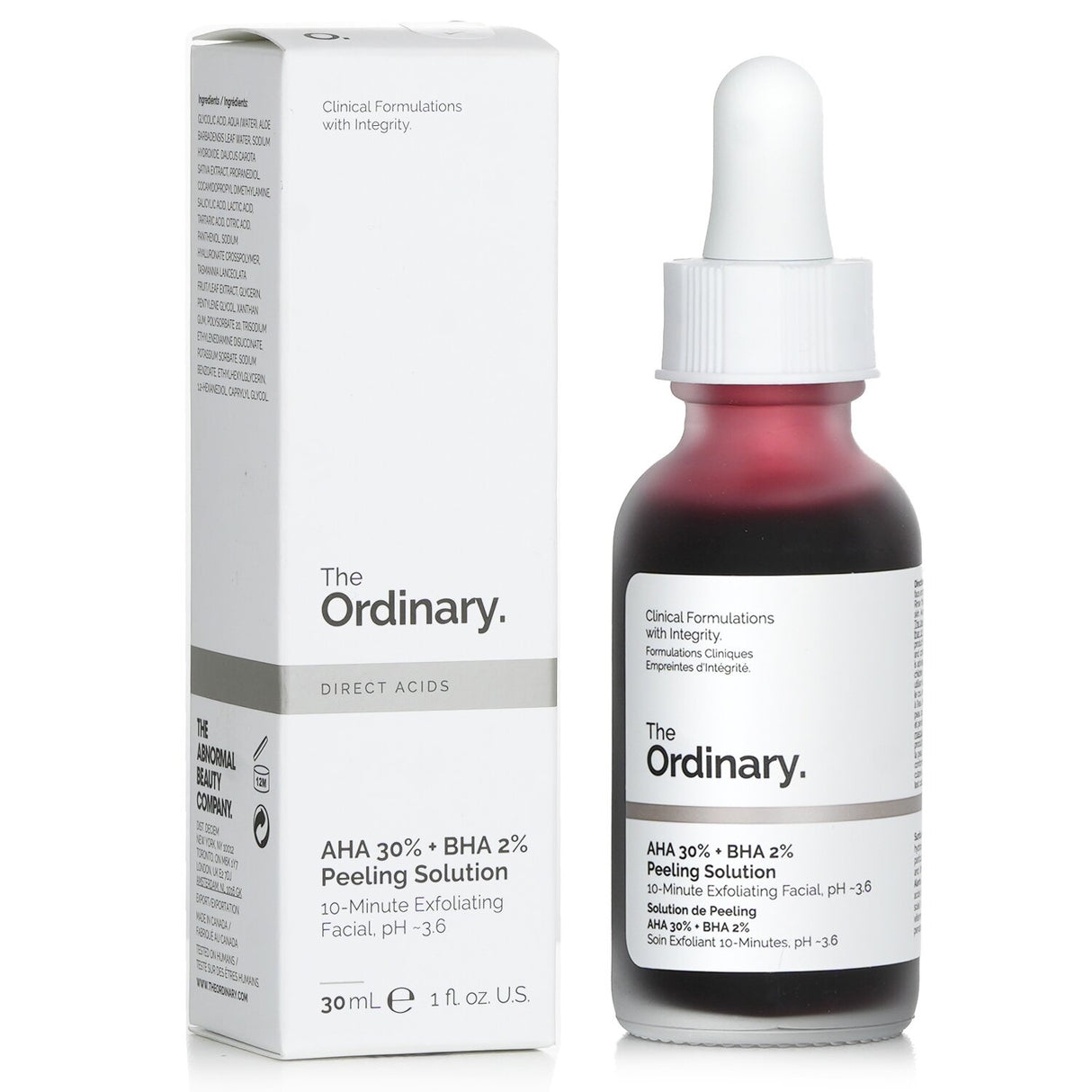 The Ordinary - AHA 30% + BHA 2% Peeling Solution - 30ml/1oz