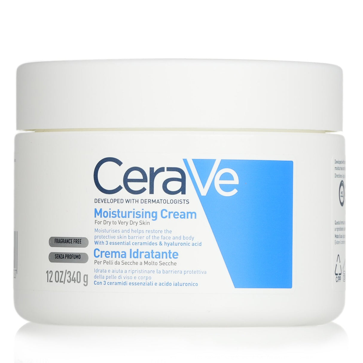 CeraVe Moisturising Cream 340g: Rich, non-greasy formula for deep hydration and skin barrier support for dry skin.