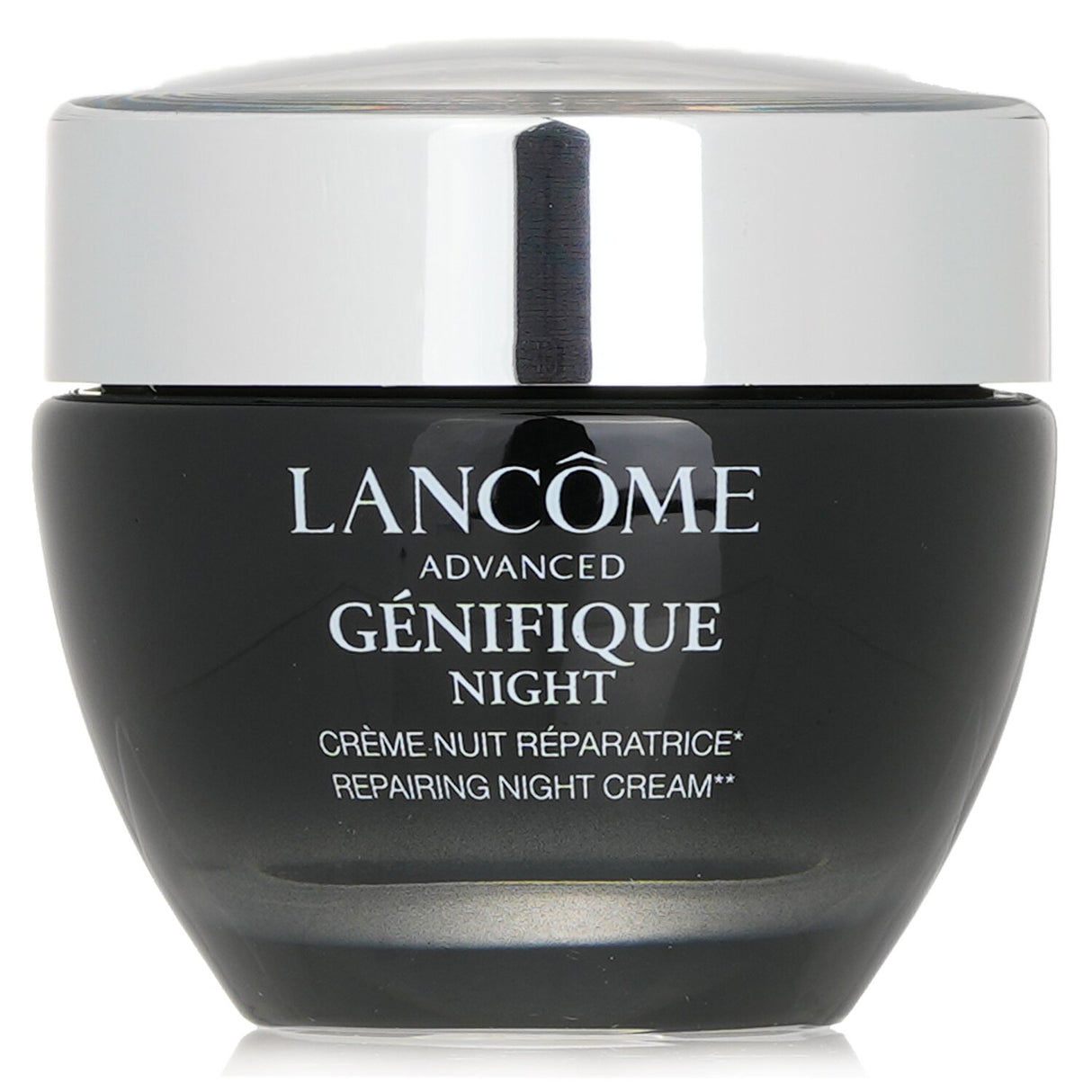 Luxurious Lancome Advanced Genifique Night Cream in a 50ml jar, designed for nourishing, hydrating, and anti-aging effects.
