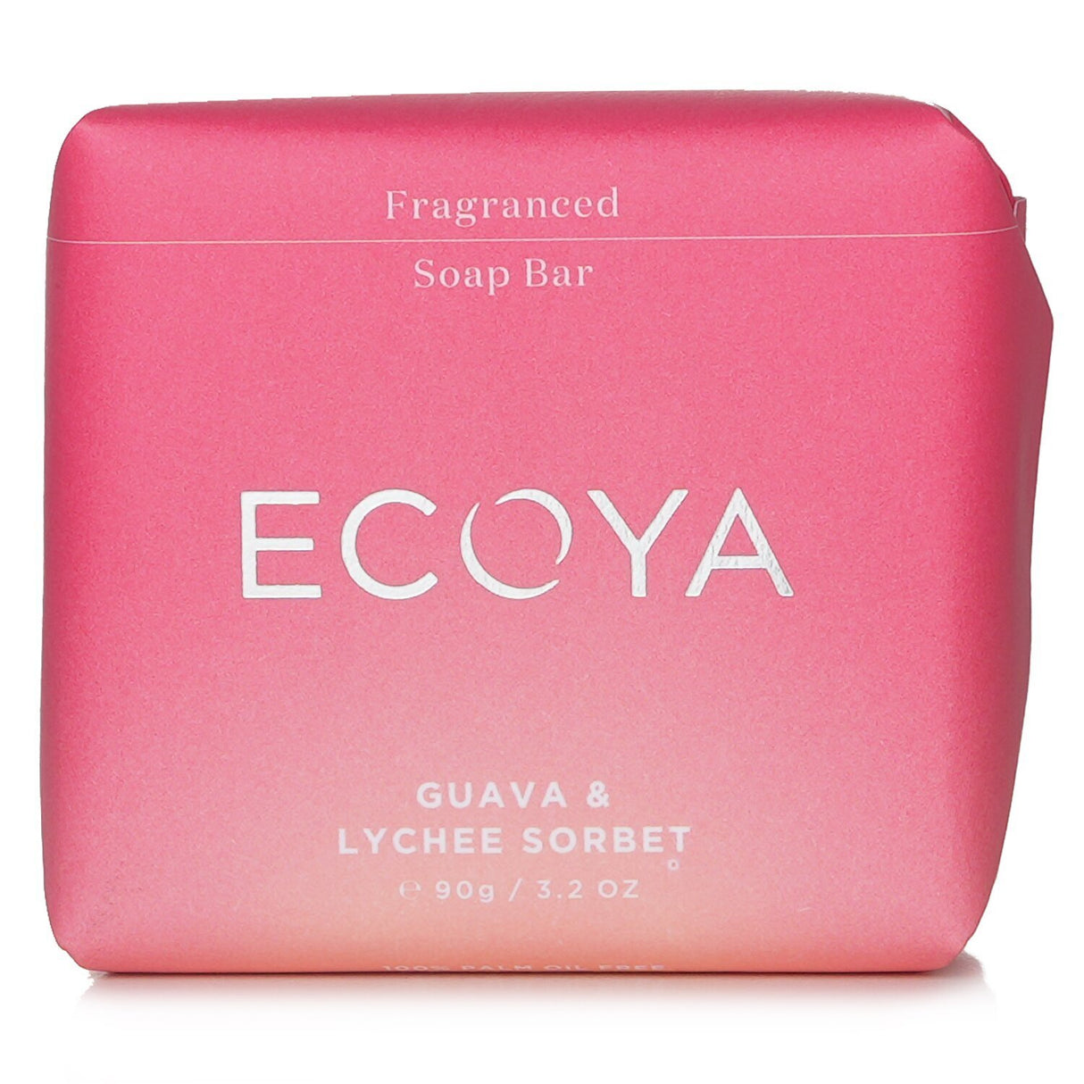 Luxurious Ecoya Guava & Lychee Sorbet Soap bar, 90g, enriched with shea butter and almond oil for a nourishing, fruity cleanse.