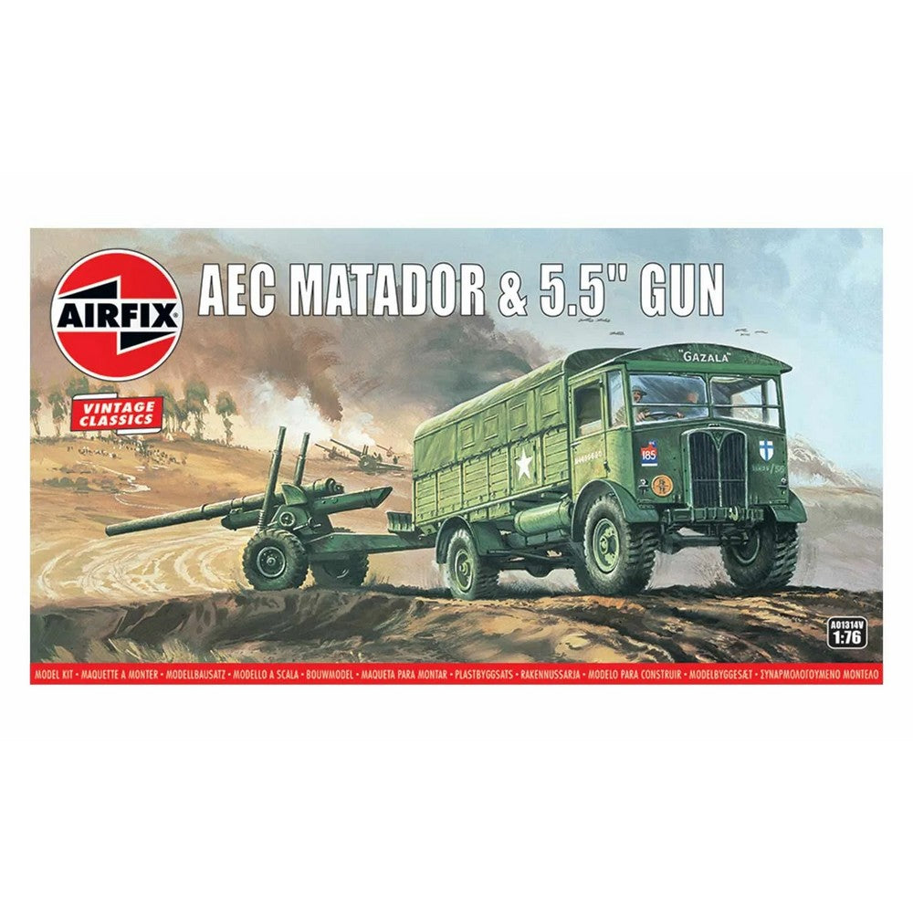 AEC Matador & 5.5 Inch Gun Airfix 1:76 Scale Model Kit