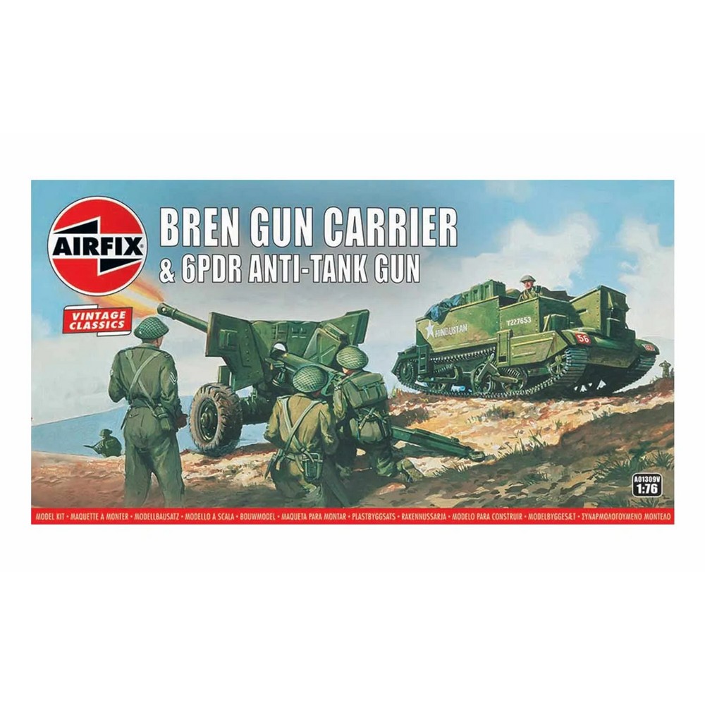 Bren Gun Carrier & 6PDR Anti Tank Gun Airfix 1:76 Scale Model Kit