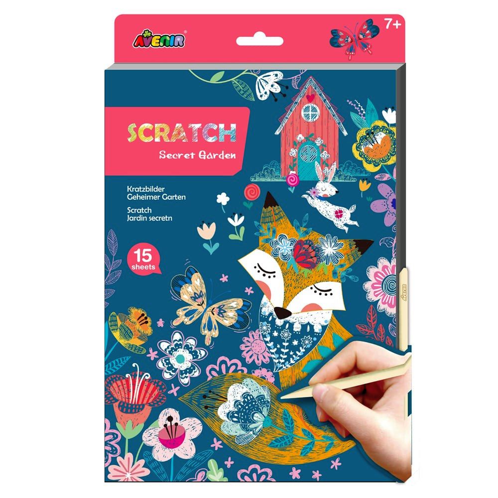 Avenir - A4 Scratch Book Secret Garden - Craft Kit