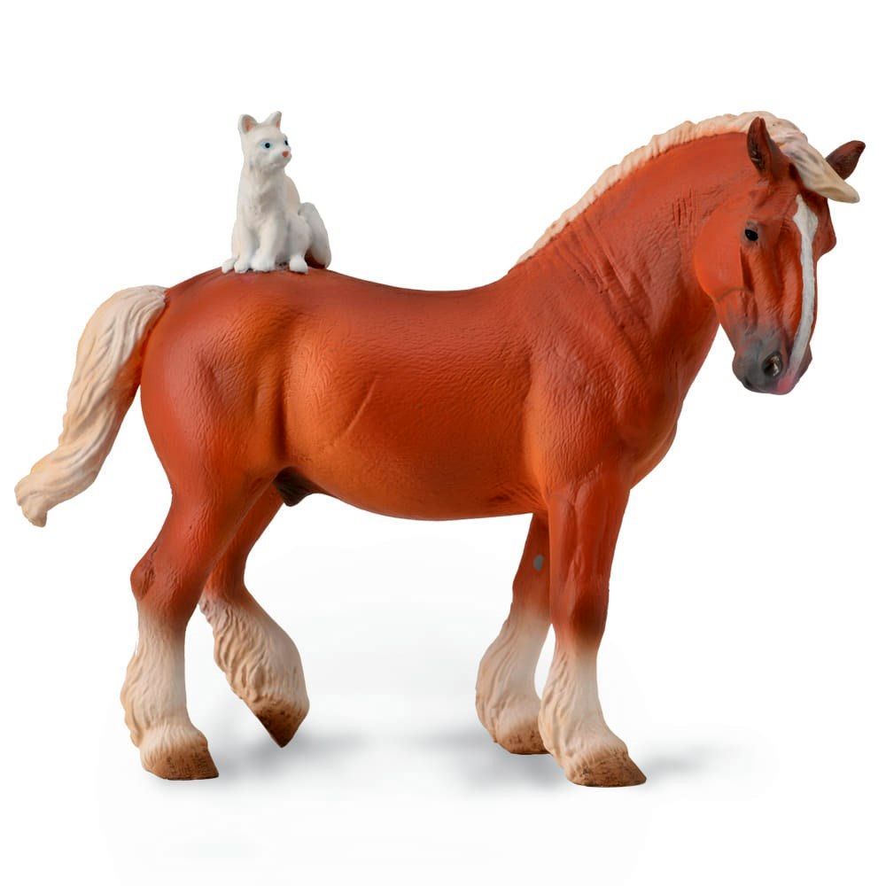 Draft Horse W/ Cat Figurine CollectA XL