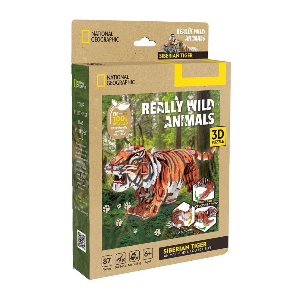 Really Wild Animals Siberian Tiger 3D Puzzle CubicFun