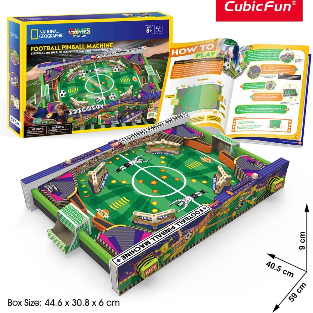 Blue Box Football Pinball Machine 3D Puzzle CubicFun