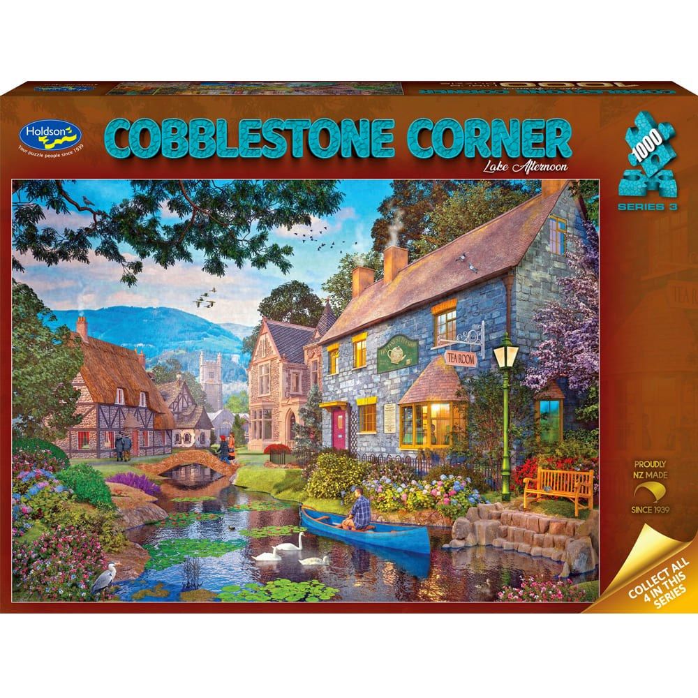 Holdson - Cobblestone Corner S3 - 1000 Piece Puzzle - Lake Afternoon