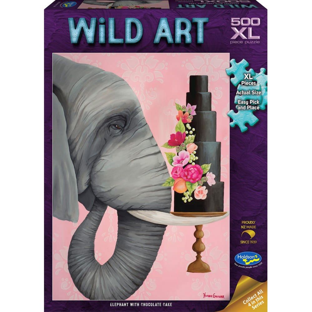 Wild Art 500XLpc Elephant with Cake Holdson Puzzle