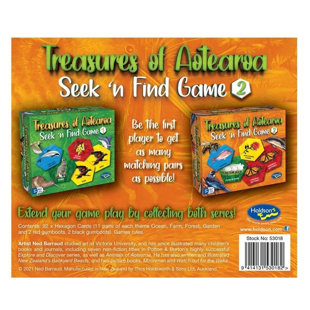 Treasures of Aotearoa Game 2 Seek & Find Board Game