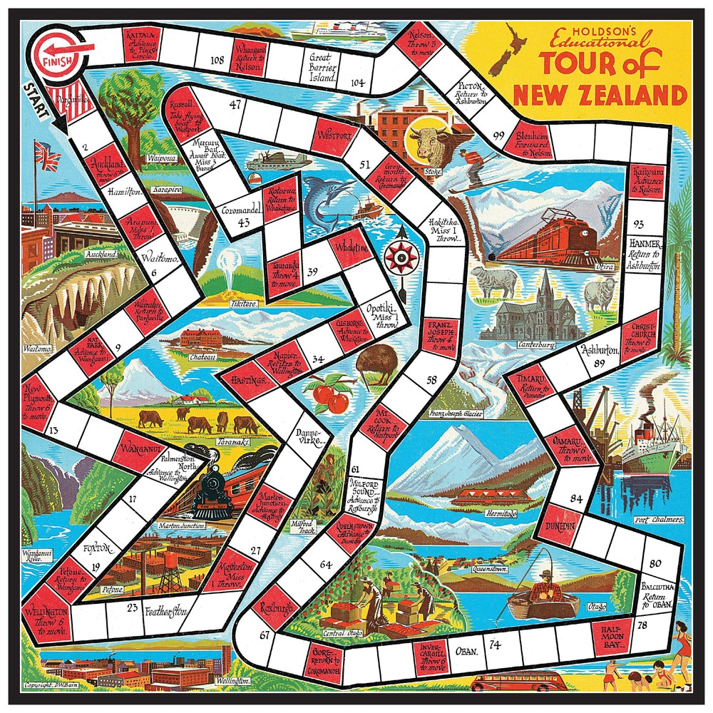 Tour of New Zealand Game Board Game