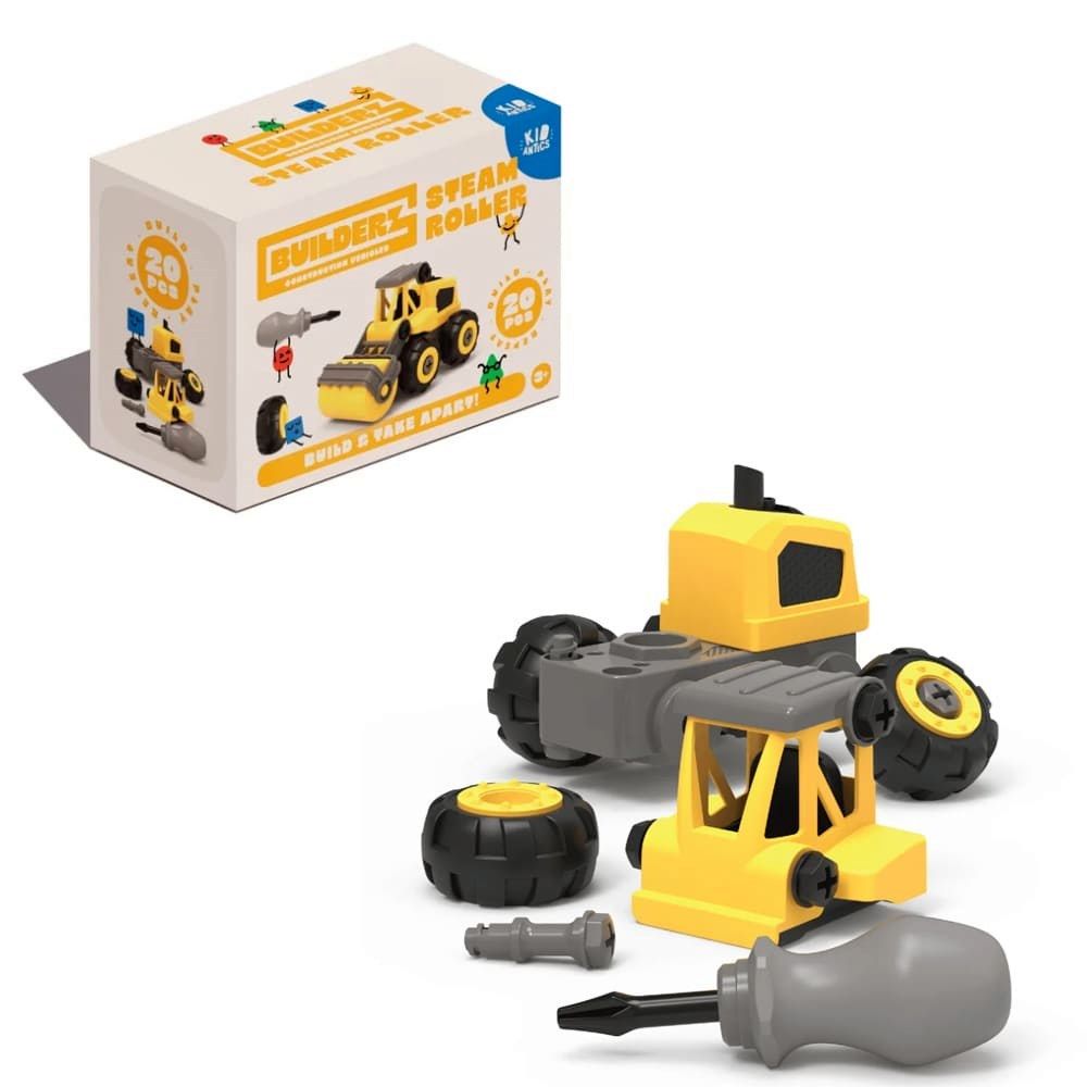 Builderz Construction Steam Roller (Single Pack) - Building Toy