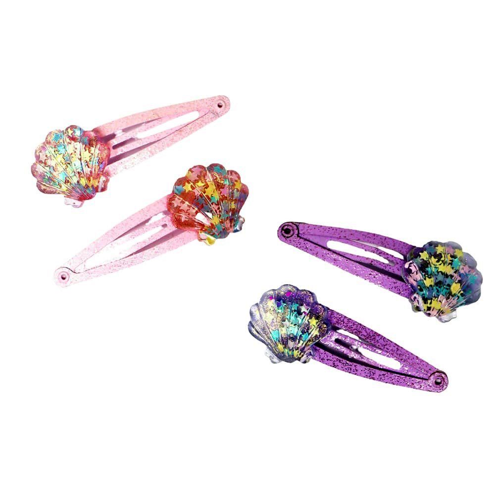 Pink Poppy Mermaid Glitter Shell Hair Clips - Toy Vehicle