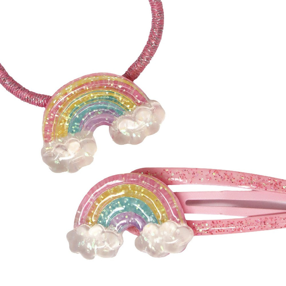 Pink Poppy Glitter Rainbow Hair Accessories Set - Toy Vehicle