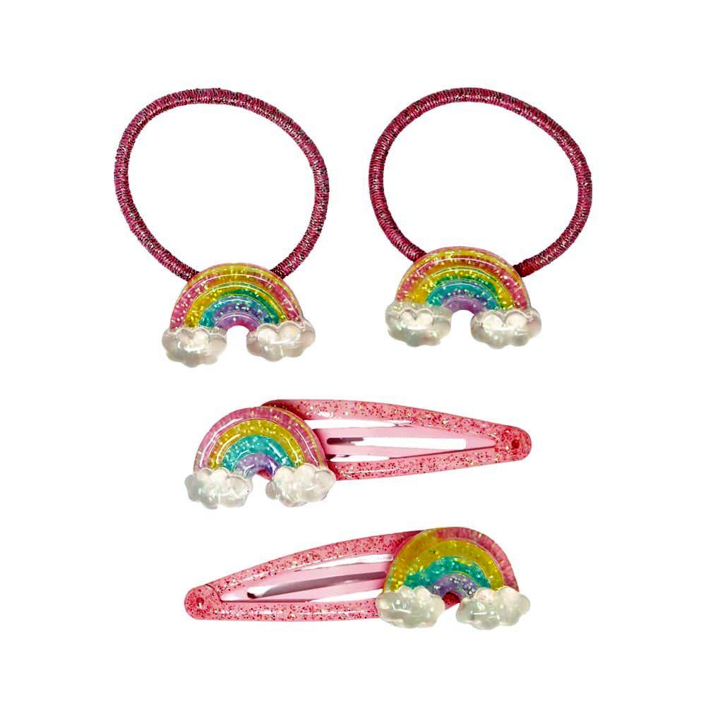 Pink Poppy Glitter Rainbow Hair Accessories Set - Toy Vehicle