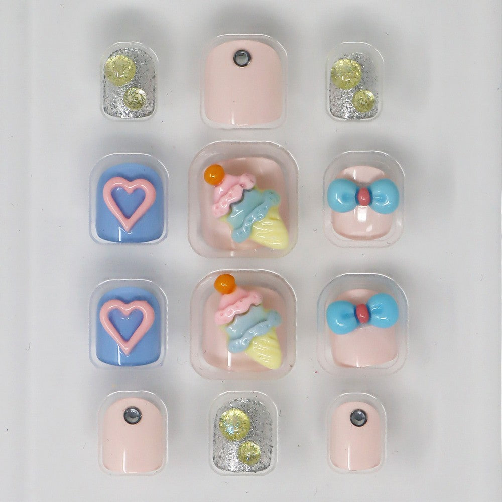Pink Poppy 3D Fidget Spinner Press On Nails Ice Cream - Toy Vehicle