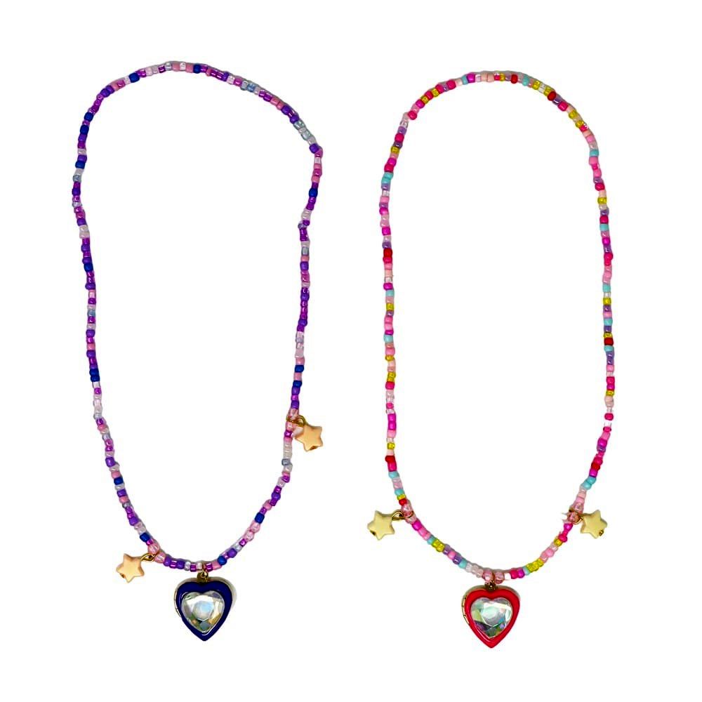 Pink Poppy BFF Sparkle Heart Bestie Necklace Set - Toy Vehicle