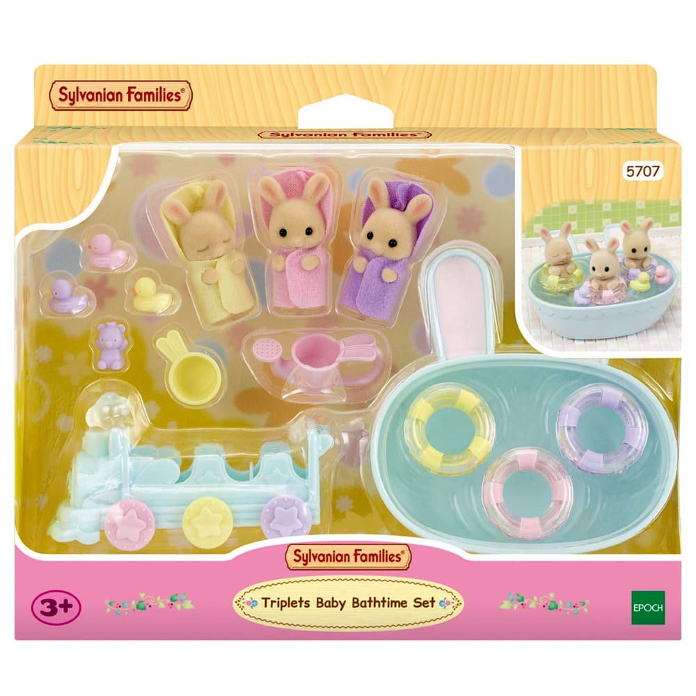 Sylvanian Families - Triplets Baby Bathtime Set - Toy Vehicle