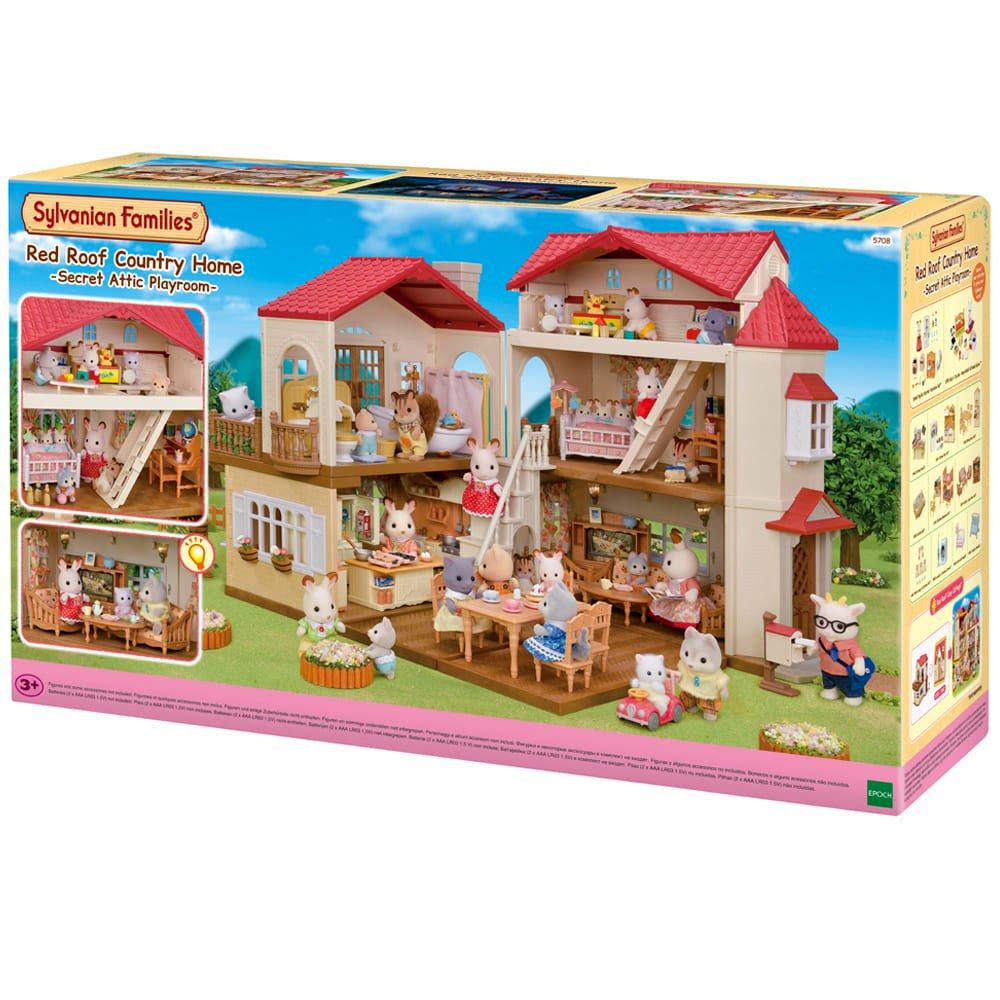 Sylvanian Families Red Roof Country Home W/ Secret Attic