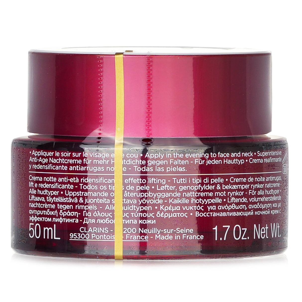 Clarins Multi Intensive Nuit Night Cream in 50ml, rejuvenates skin overnight, fights wrinkles, and enhances radiance.