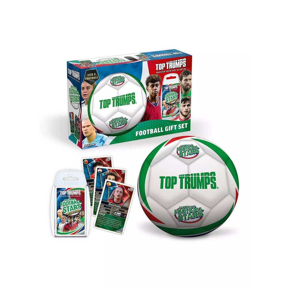 Top Trumps World Football Stars Gift Set - Pack and Football - Card Game
