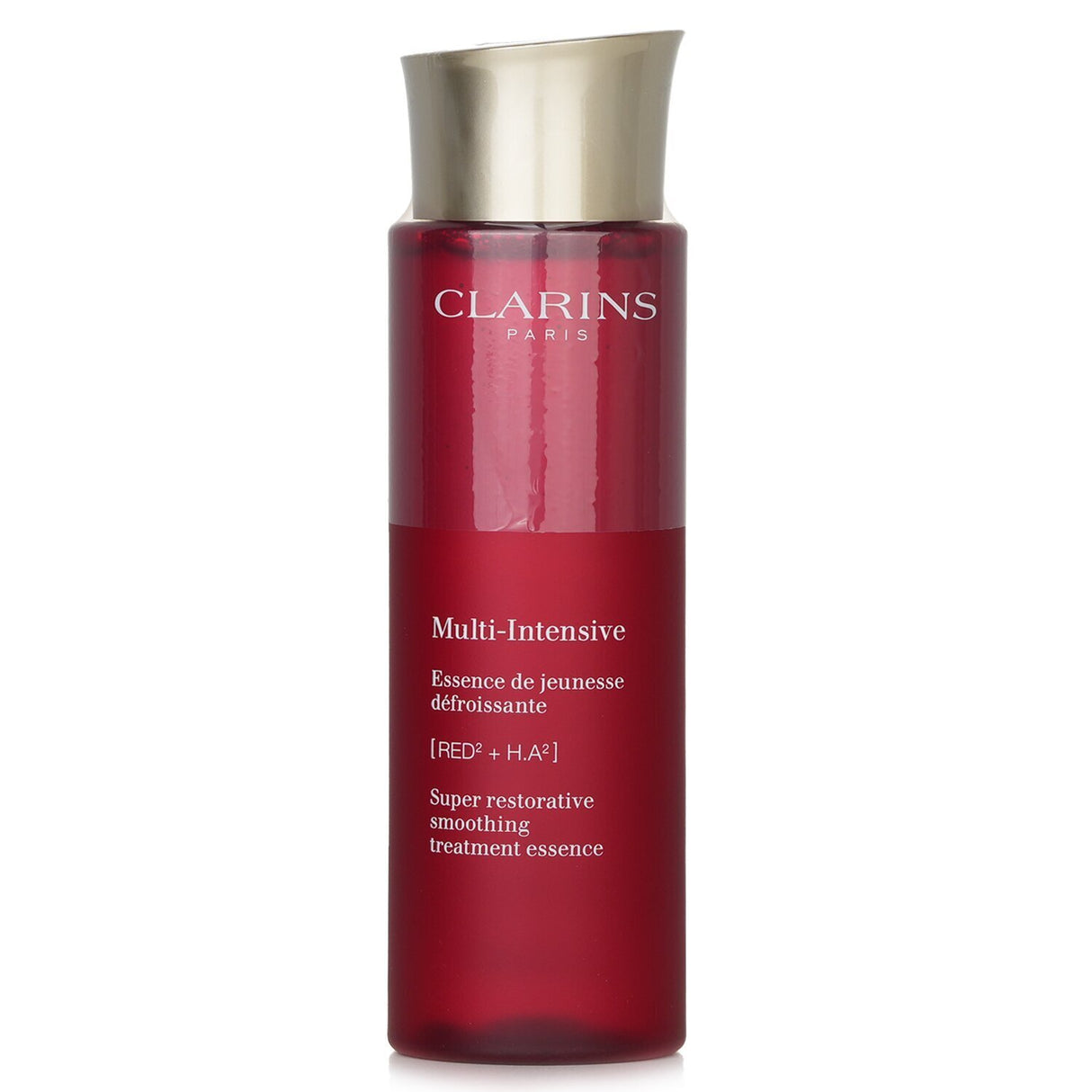 Clarins Super Restorative Smoothing Treatment Essence in a 200ml bottle, designed to rejuvenate aging skin and boost radiance.