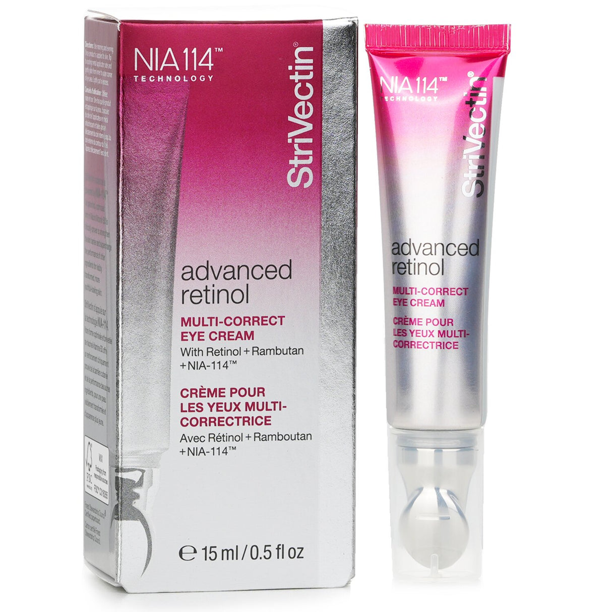 Advanced Retinol Multi Correct Eye Cream for youthful skin, minimizing wrinkles and fine lines, infused with rambutan.