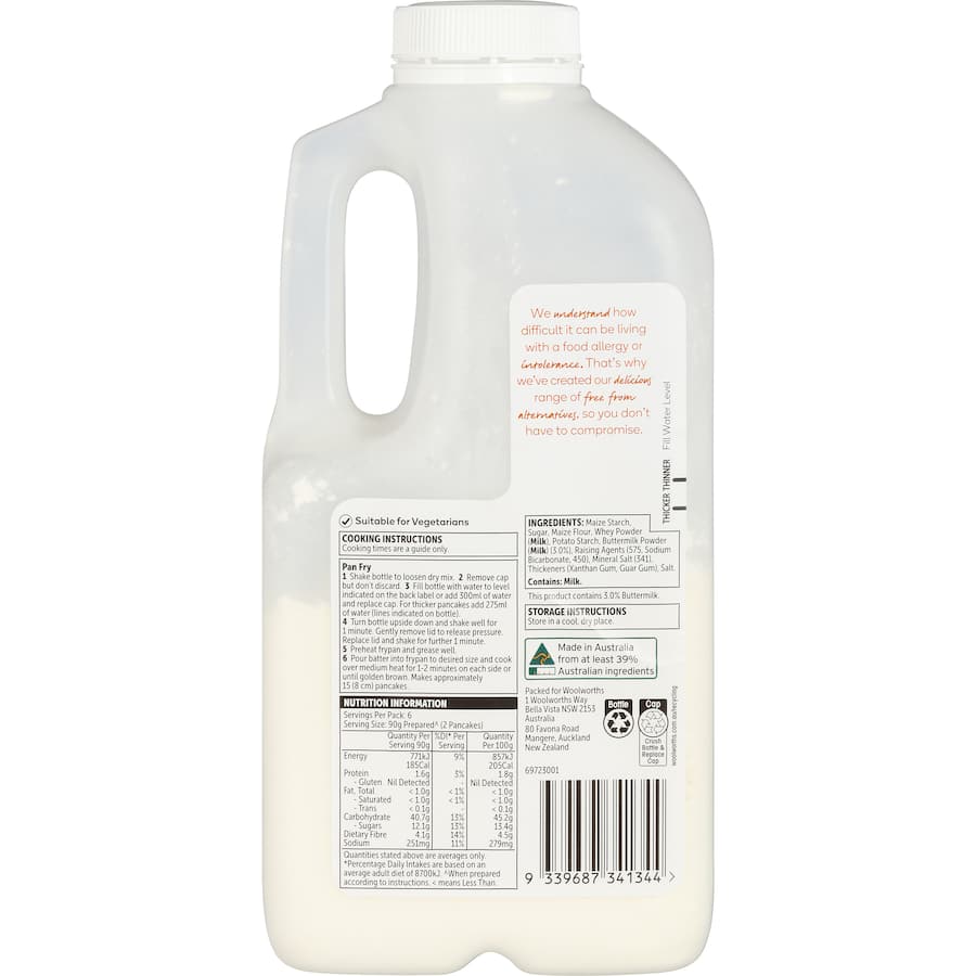 Woolworths Buttermilk Pancake Shaker Free From Gluten 300g