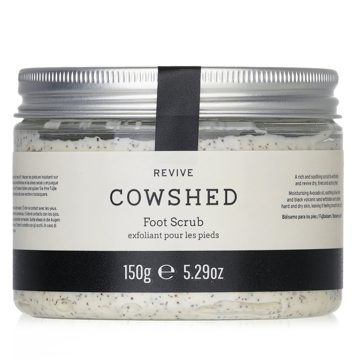 Cowshed Revive Foot Scrub 150g: A revitalizing foot scrub with avocado oil and volcanic sand for smooth, refreshed feet.