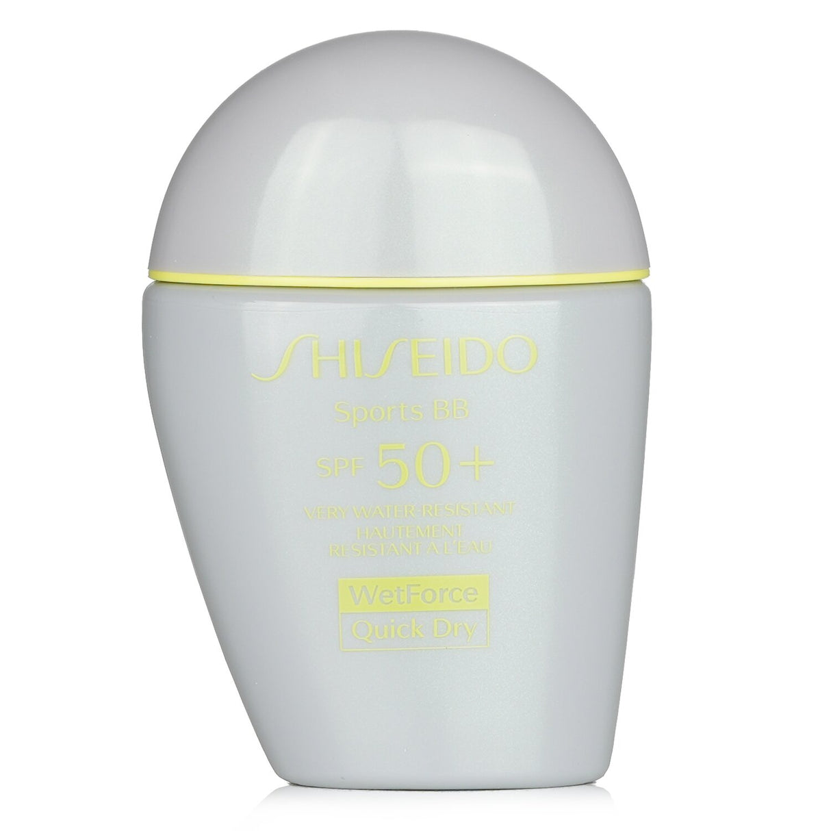 Shiseido Sports BB SPF 50+ in Very Dark, 30ml, offers water-resistant medium coverage and UVA/UVB protection for active lifestyles.