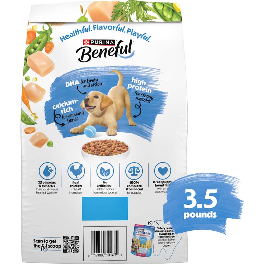 Purina Beneful Dry Dog Food Healthy Puppy Chicken Bag 1.59kg