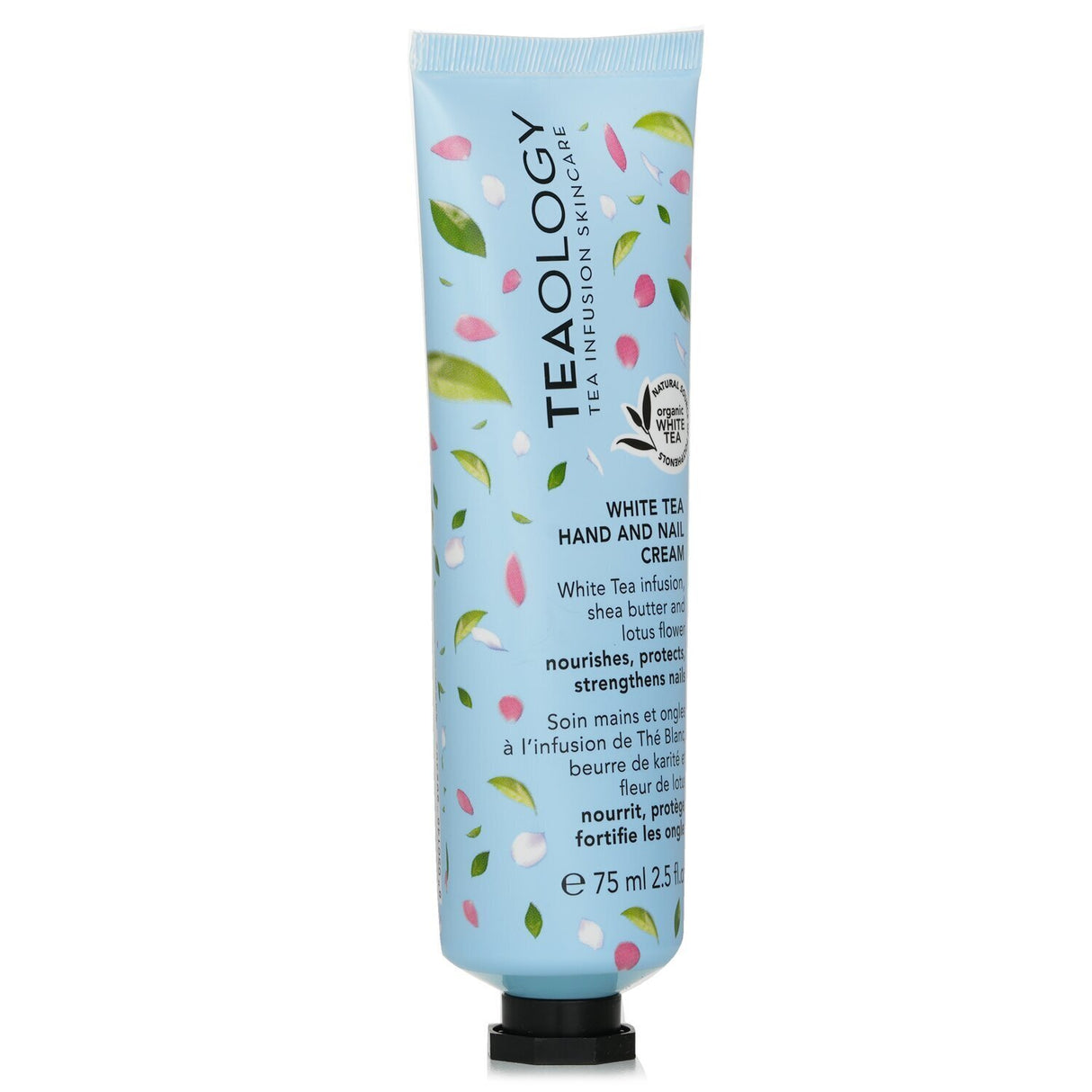 Luxurious 75ml White Tea Hand & Nail Cream, enriched with natural ingredients for hydration, nourishment, and nail strength.
