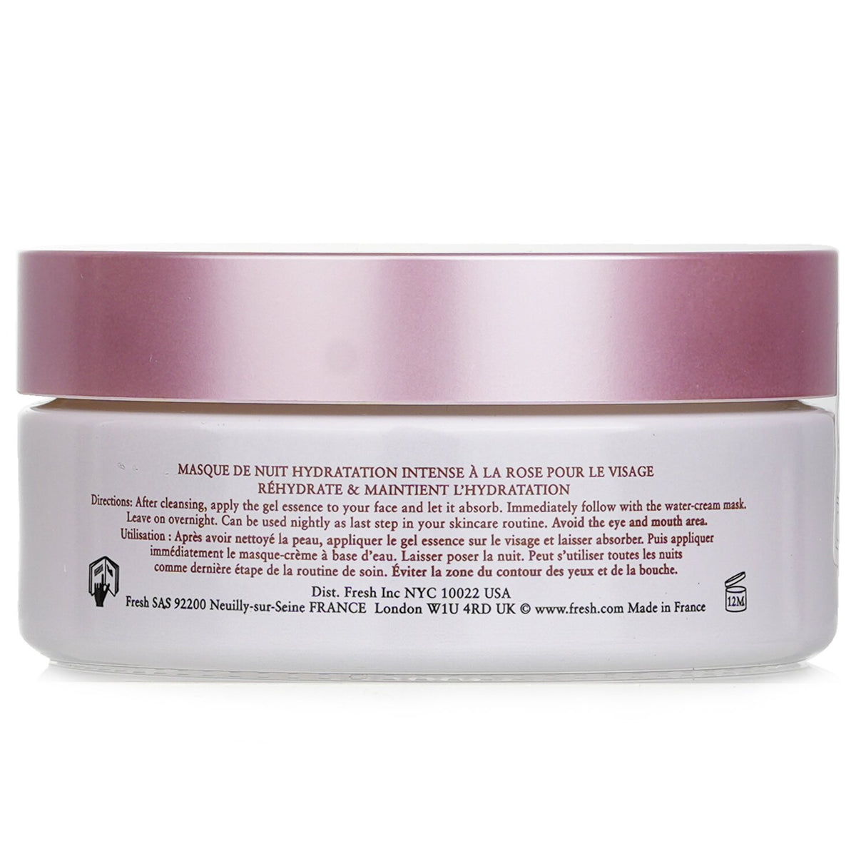 Fresh Rose Deep Hydration Sleeping Mask in two steps, promoting overnight moisture and a revitalized complexion.