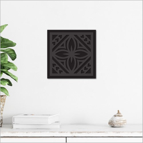 2 Tone Square Tapa 2 (Black Acrylic + BlackACM) Art Squares
