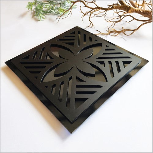 2 Tone Square Tapa 3 (Black Acrylic + BlackACM) Art Squares