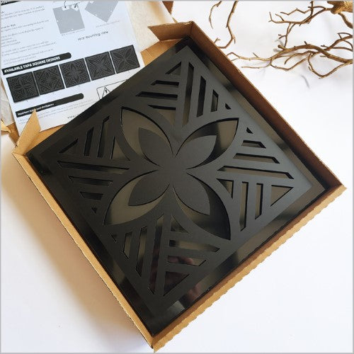 2 Tone Square Tapa 3 (Black Acrylic + BlackACM) Art Squares