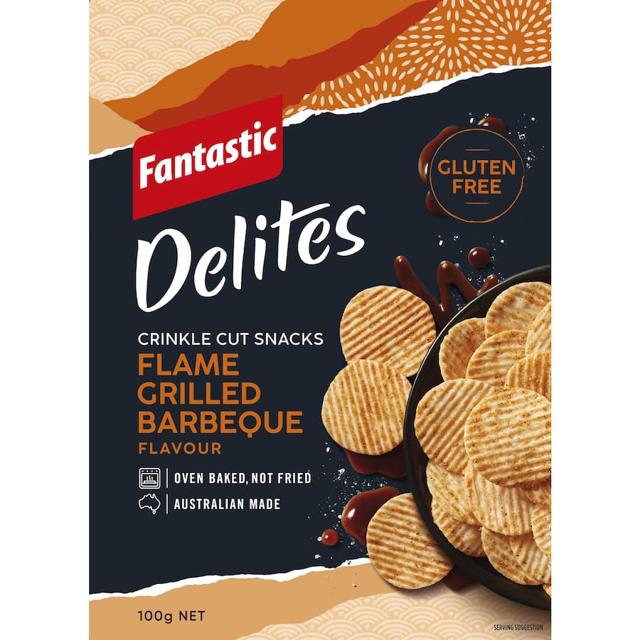 Fantastic Delites Rice Crackers Flame Grilled Barbeque 100g