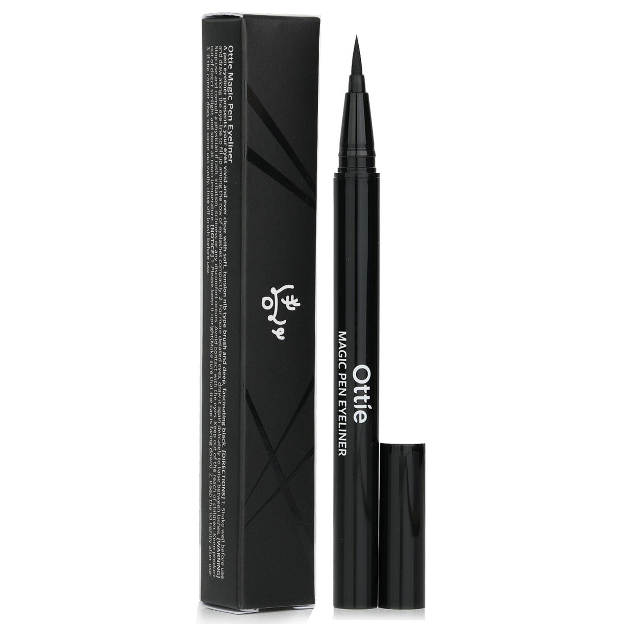 Ottie Magic Pen Eyeliner in #Black, 0.5g; delivers vivid, long-lasting lines with a water-resistant, smudge-proof formula.