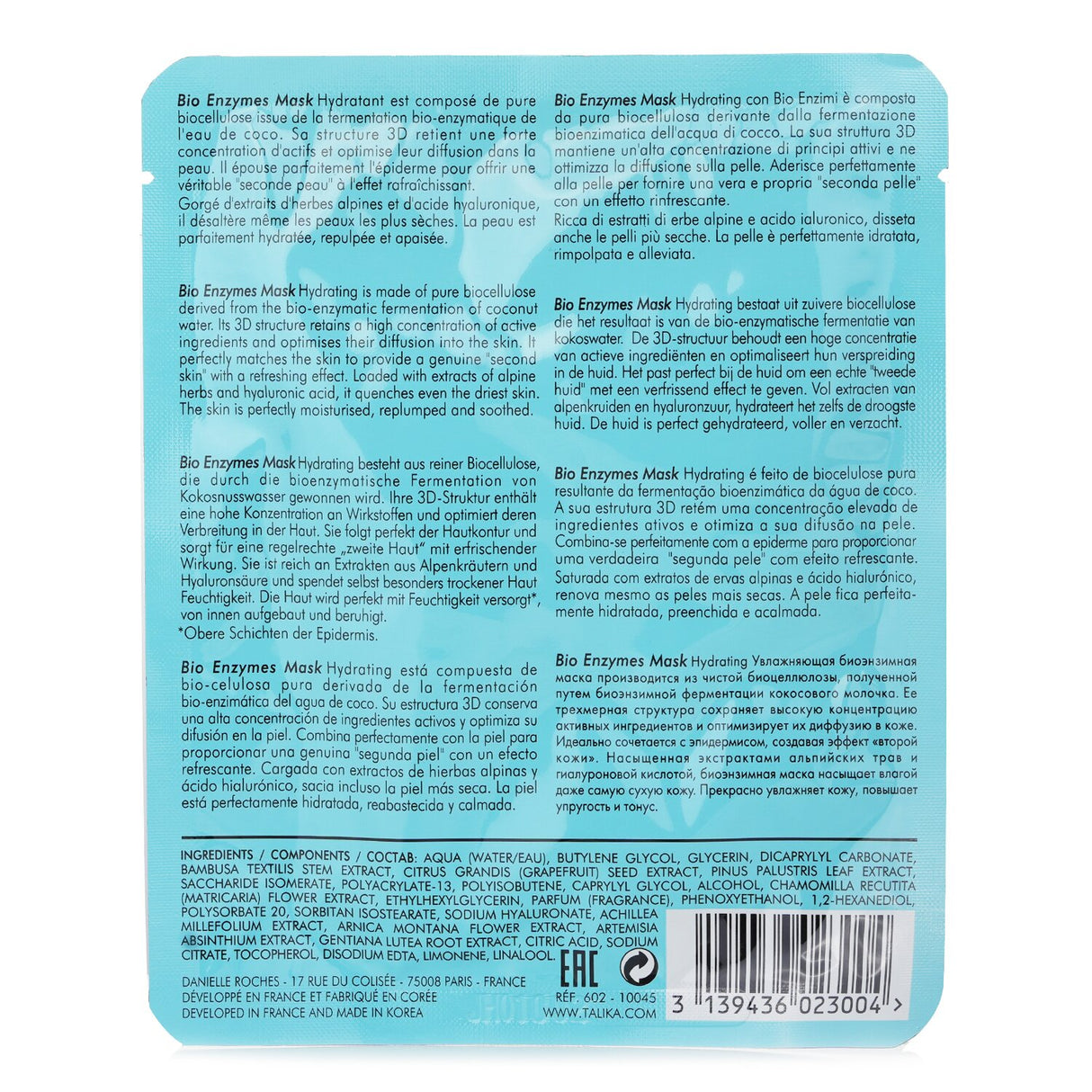 Talika - Bio Enzymes Hydrating Mask - 20g/0.7oz