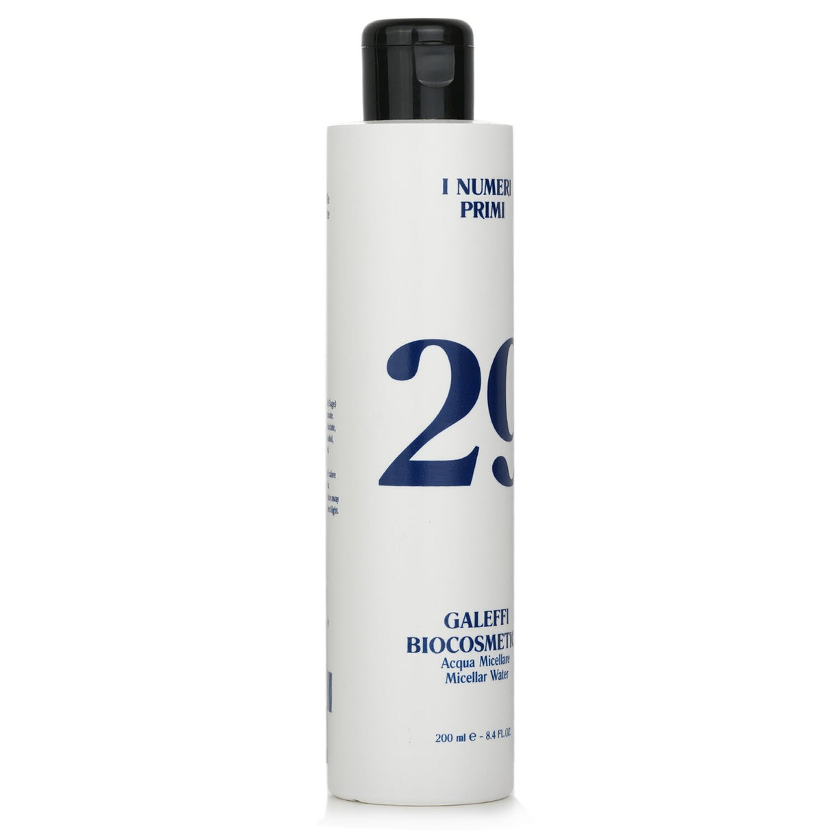 I Numeri Primi N.29 Micellar Water in 200ml, removes makeup and cleanses skin, infused with Sage for oily skin care.