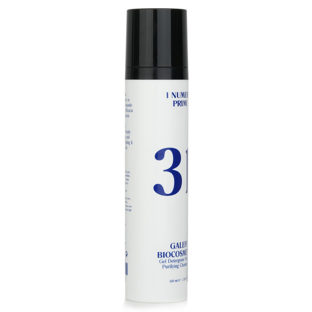 I Numeri Primi N.31 Cleansing Gel in a 100ml bottle, designed for acne-prone skin with Burdock Root and Olive Oil.