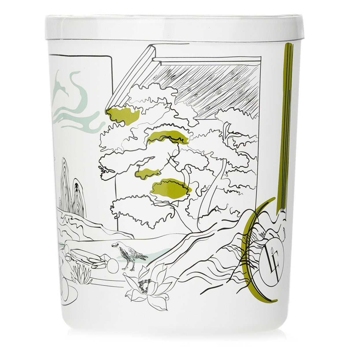 Zen Garden Scented Candle in elegant glass, featuring cherry blossoms and cedar, offering a calming 40-hour burn.