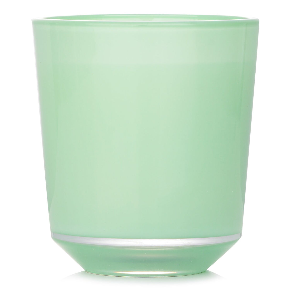 Luxurious 200g green eucalyptus and mint scented candle in an elegant soft green glass container, with a 40-hour burn time.
