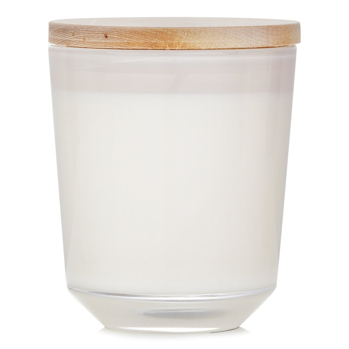 Bougies la Francaise vegetable wax candle in a white glass holder, evoking fresh lake scents from the Alpes de Haute Provence.