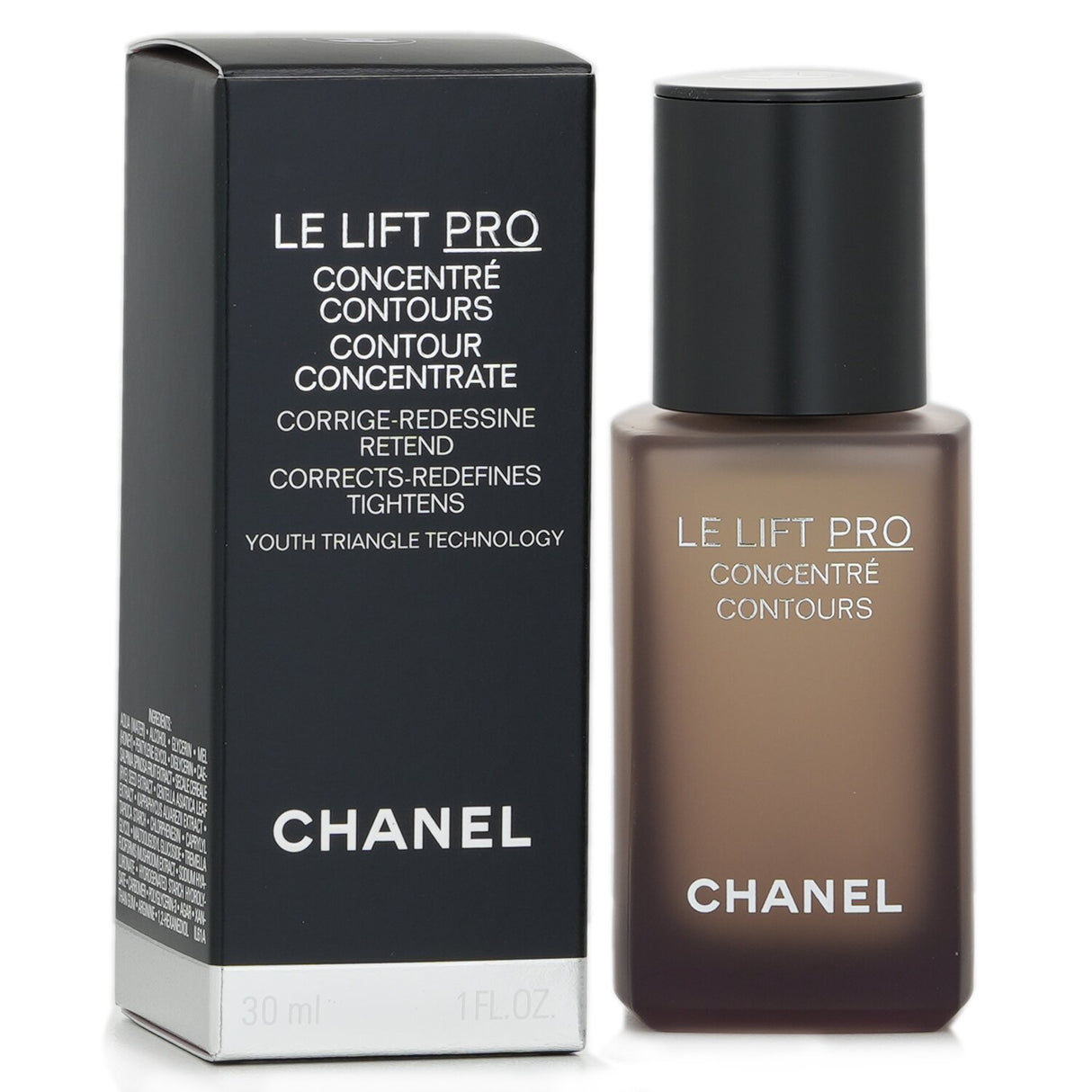 Chanel Le Lift Pro Concentre Contours 30ml: Targeted anti-aging treatment for youthful, firm facial contours with hydration.